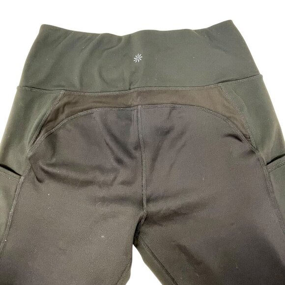 NWOT Athleta Ultra High Rise Leggings Black Zipper Pockets Womens M Drawstring - Picture 8 of 16